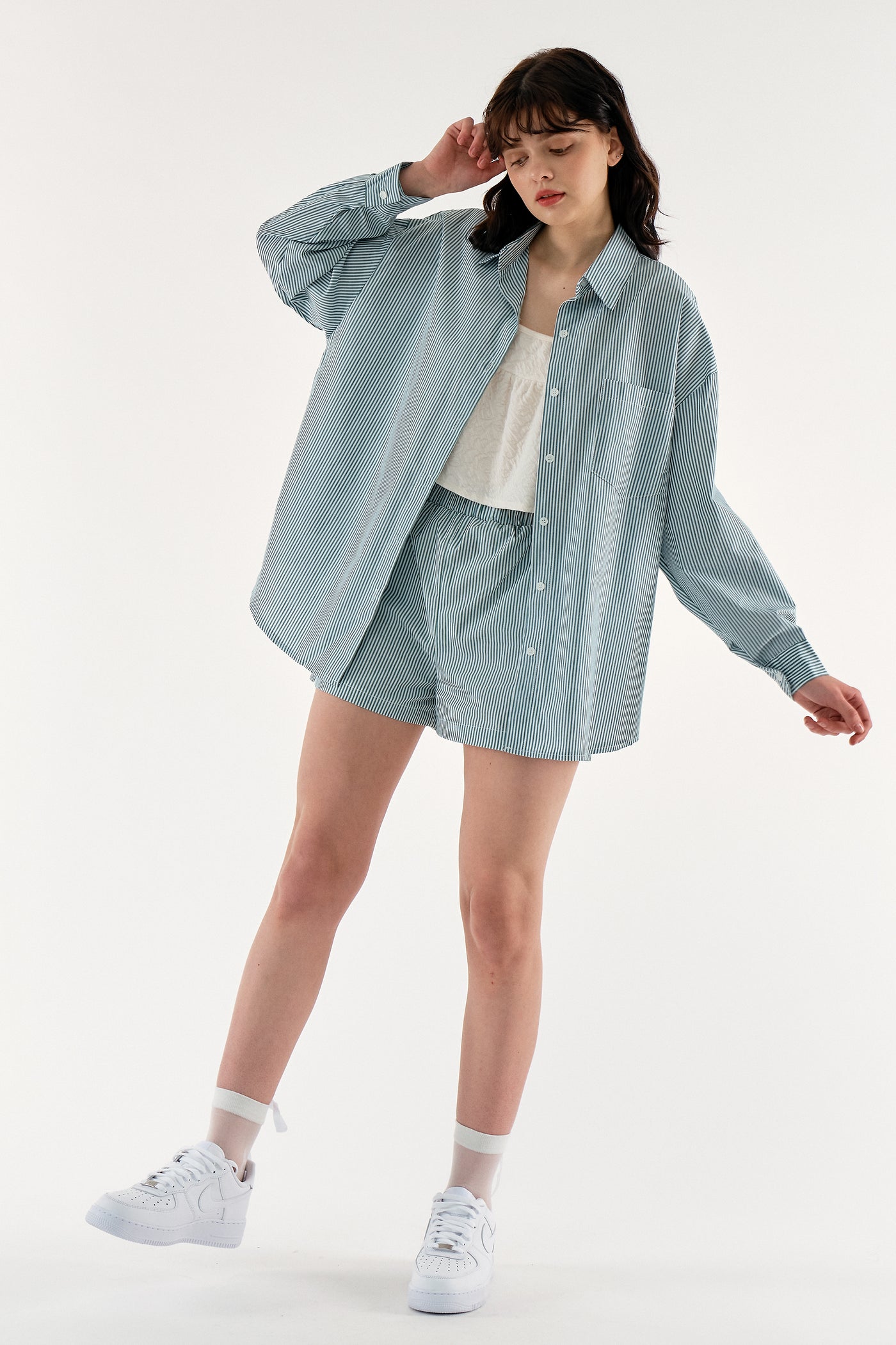 storets.com Mila Striped Shirt & Shorts