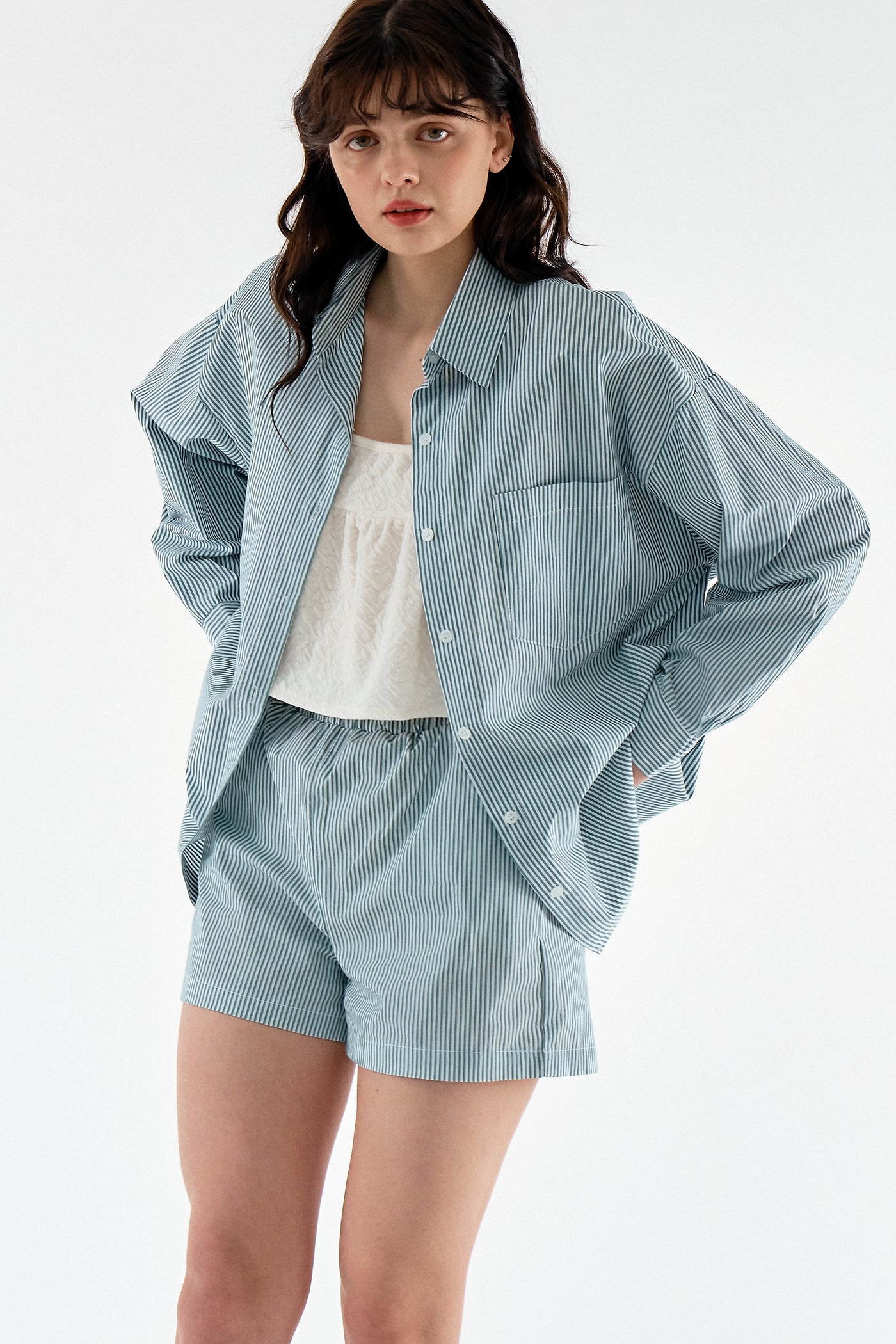 storets.com Mila Striped Shirt & Shorts