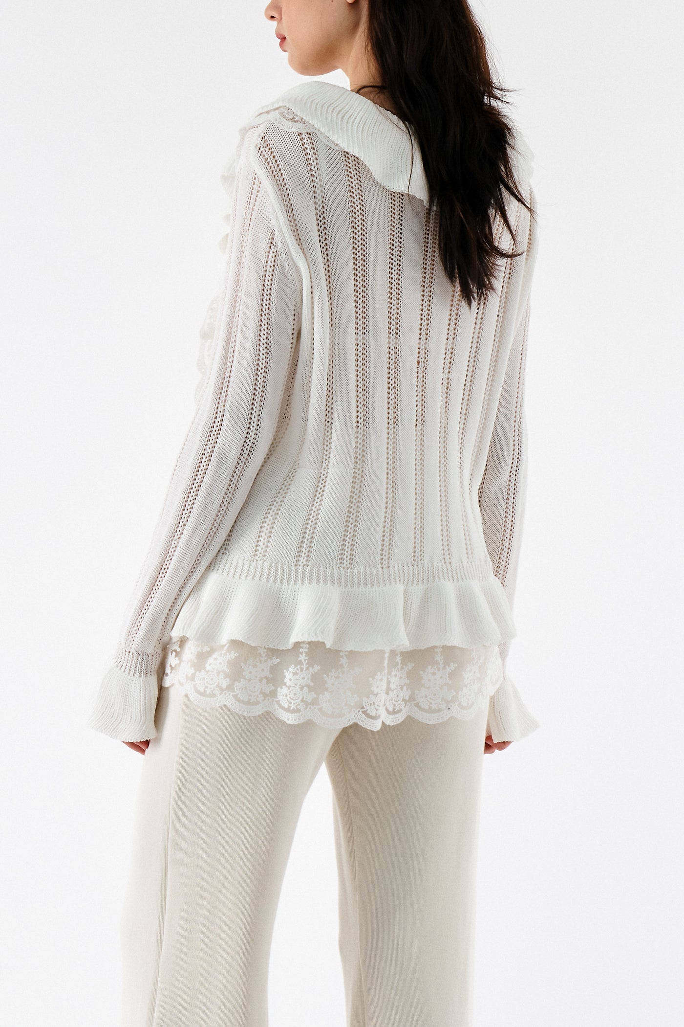 storets.com Miller Ruffle front Cardi Jacket