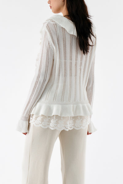 storets.com Miller Ruffle front Cardi Jacket