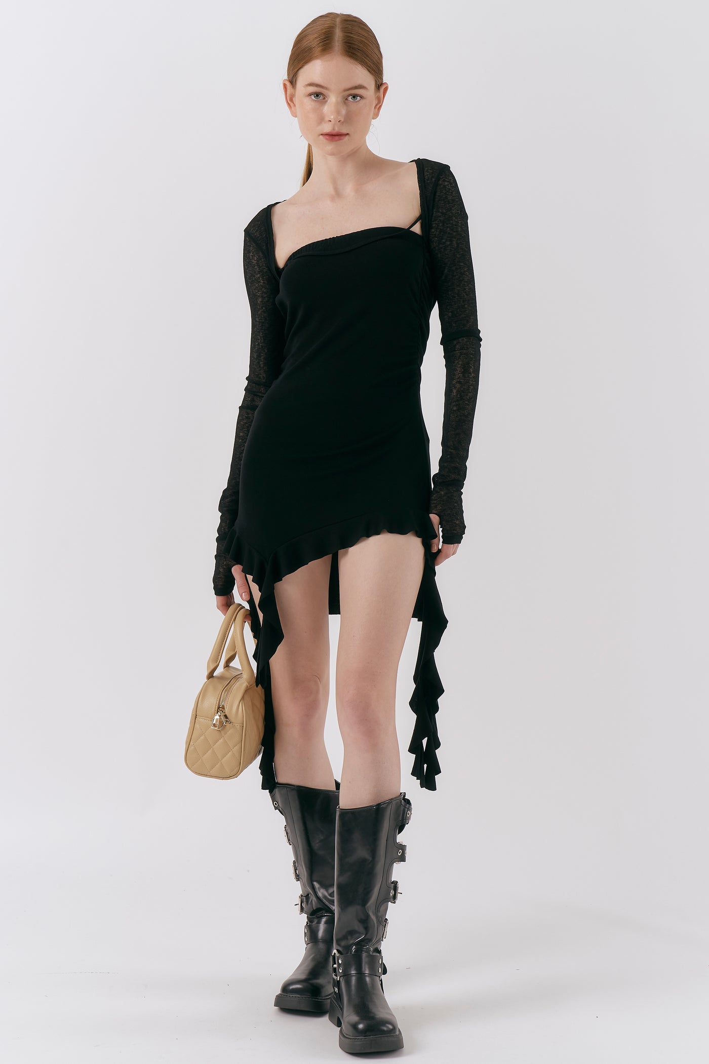 storets.com Mindy Ruffled Jersey Dress