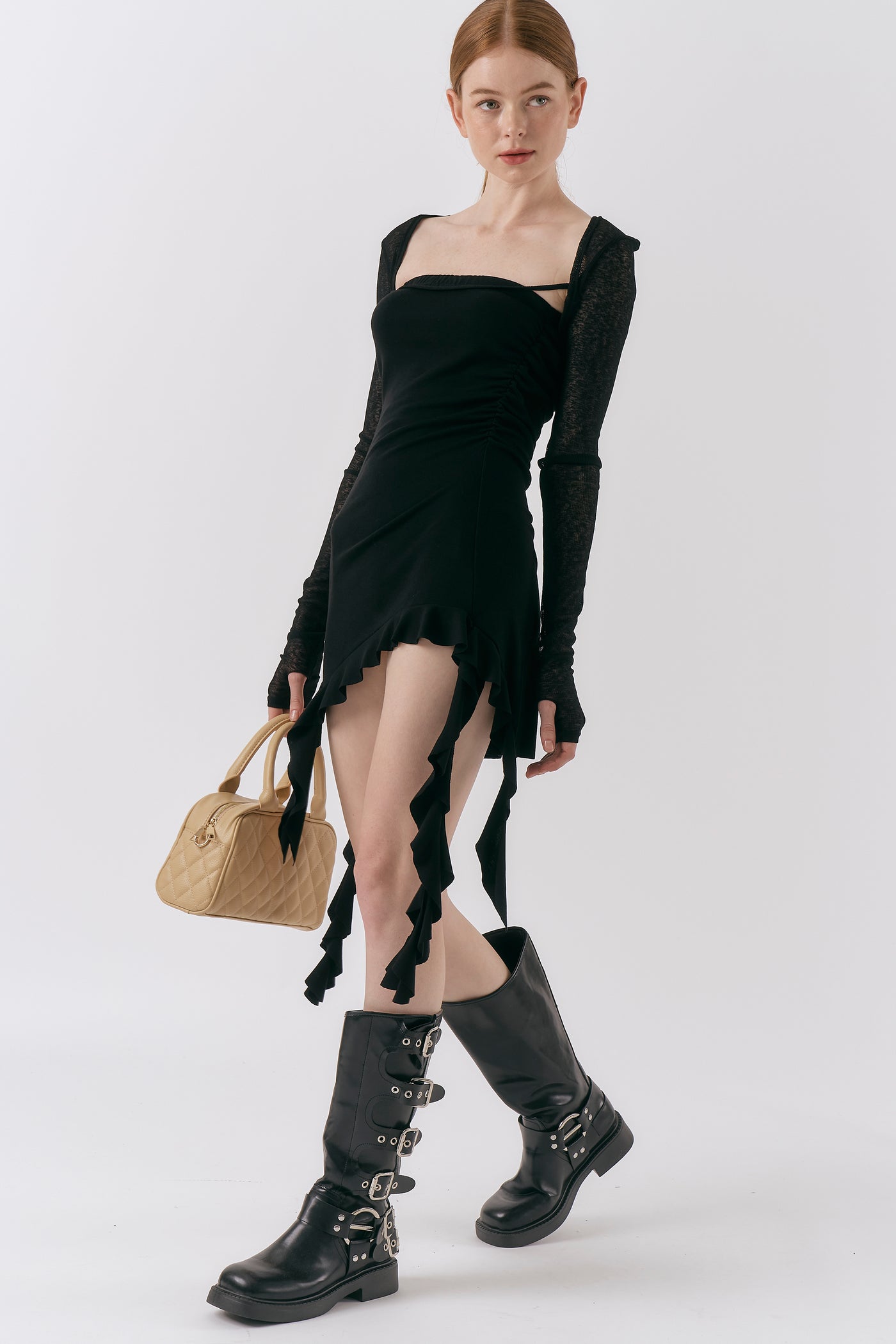 storets.com Mindy Ruffled Jersey Dress