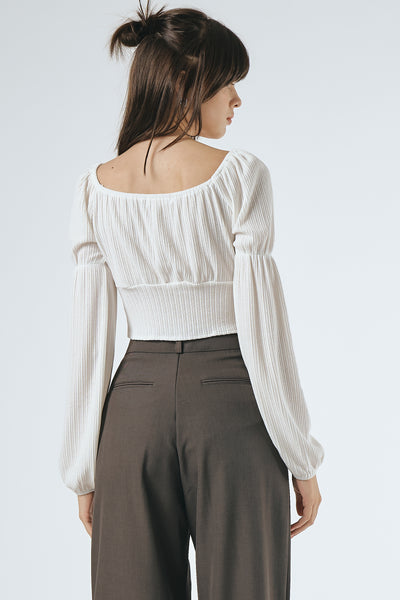 storets.com Pam Puff Sleeved Cropped Top