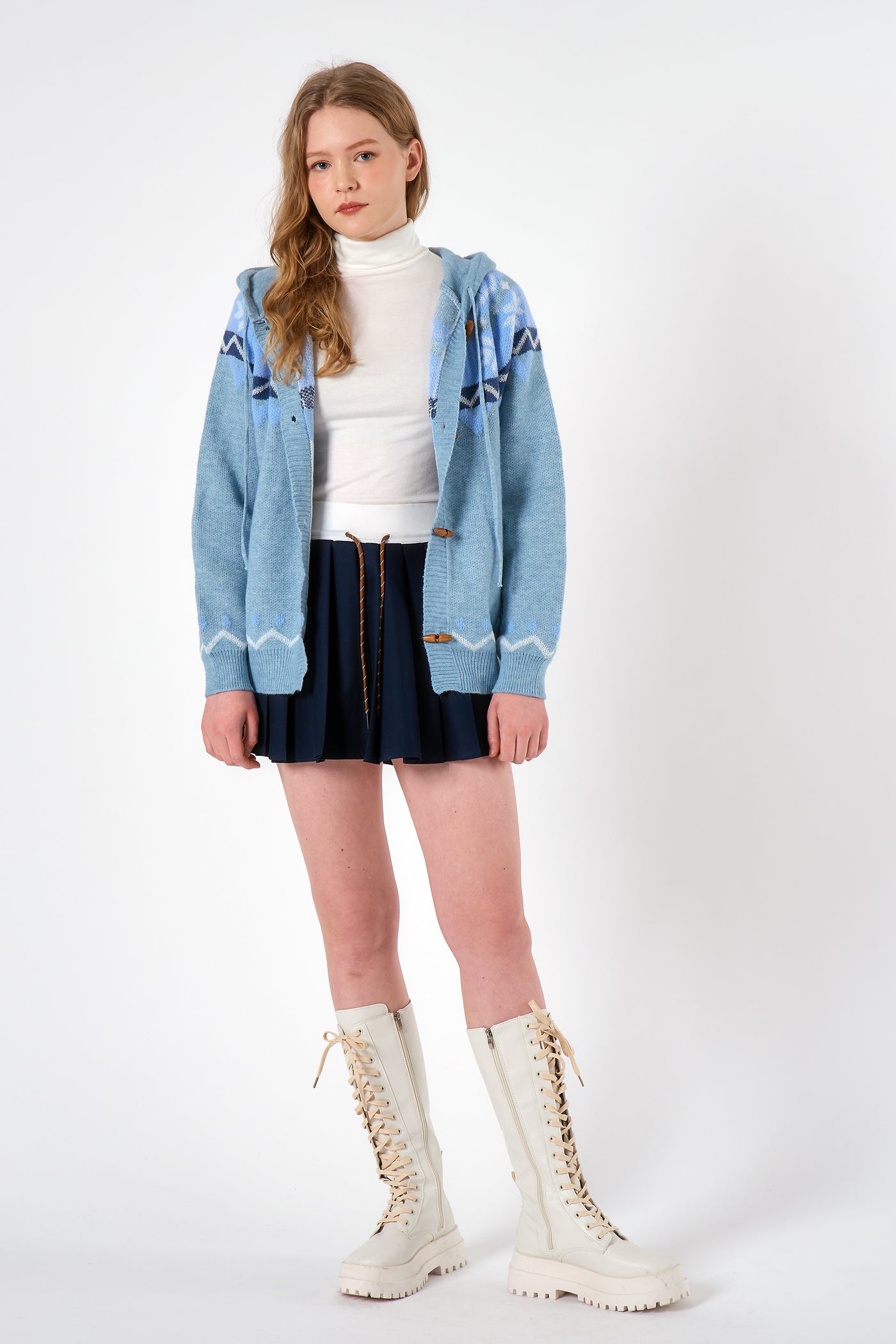 storets.com Queeny Intarsia Sweater Jacket