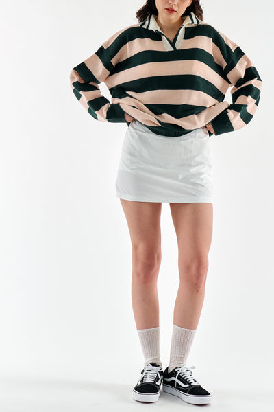 storets.com Rosy Stripe Collar Sweater