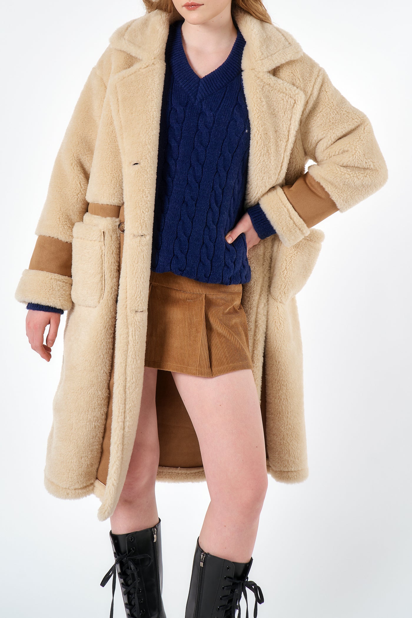 storets.com Victoria Shearling Long Coat