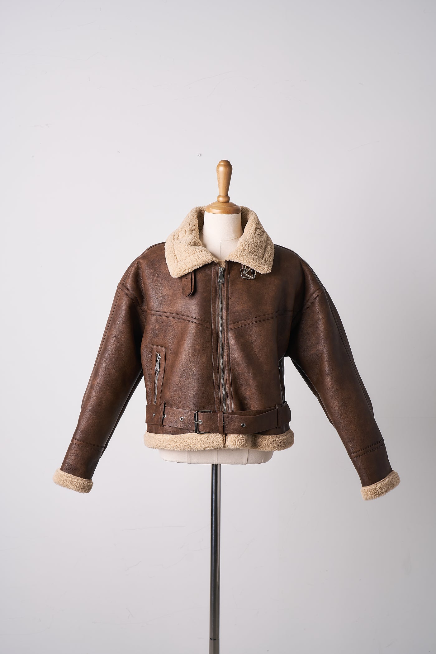 storets.com Dilla Faux Shearling Aviator Jacket