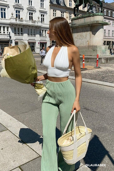 storets.com Maria Flared Leg Plisse Pants