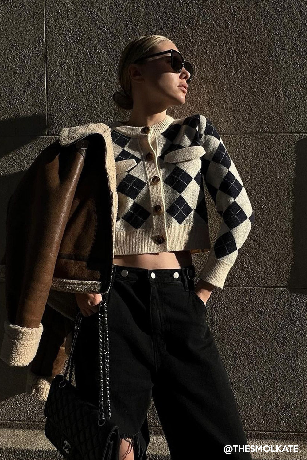 storets.com Daiana Argyle Crop Cardigan