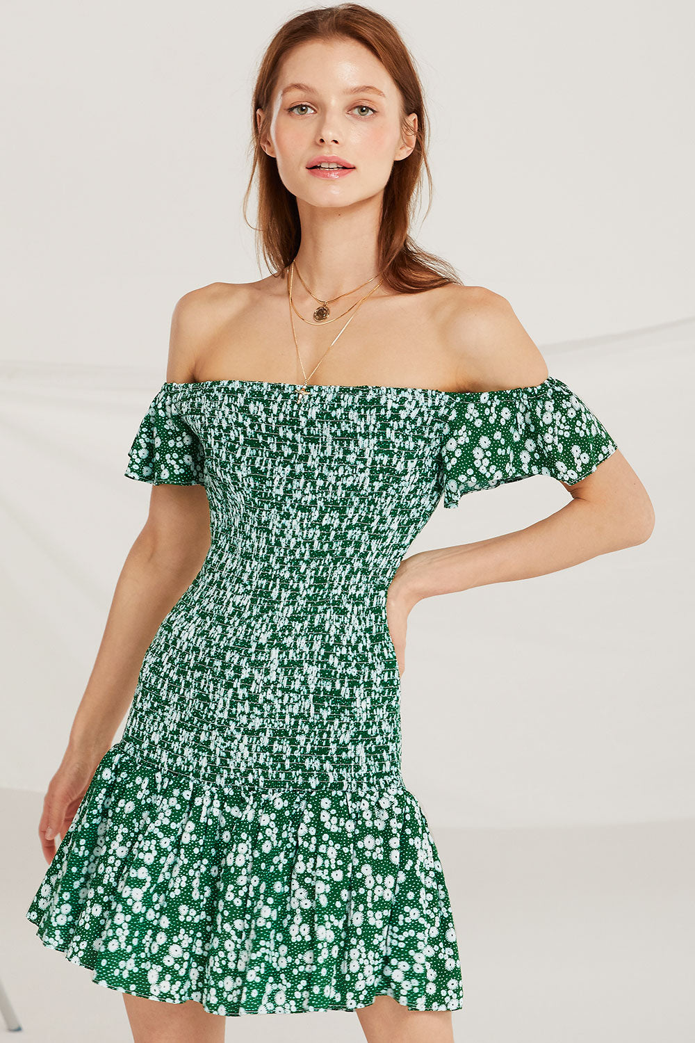 storets.com Marianna Smock Off Shoulder Dress