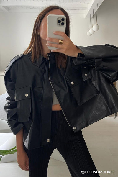 storets.com Naomi Oversized Pleather Jacket