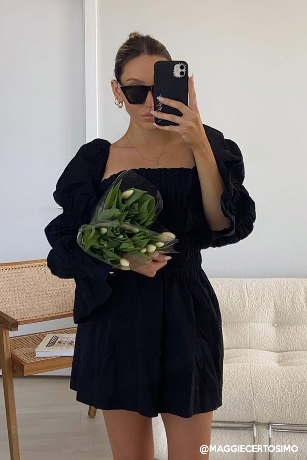 storets.com Clare Balloon Sleeve Mini Dress