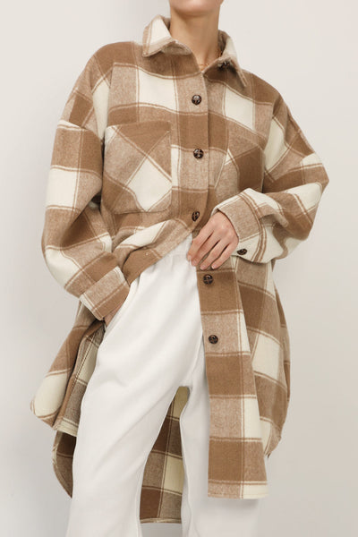 storets.com Ada Oversized Plaid Shirt Jacket