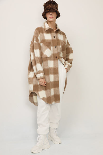 storets.com Ada Oversized Plaid Shirt Jacket