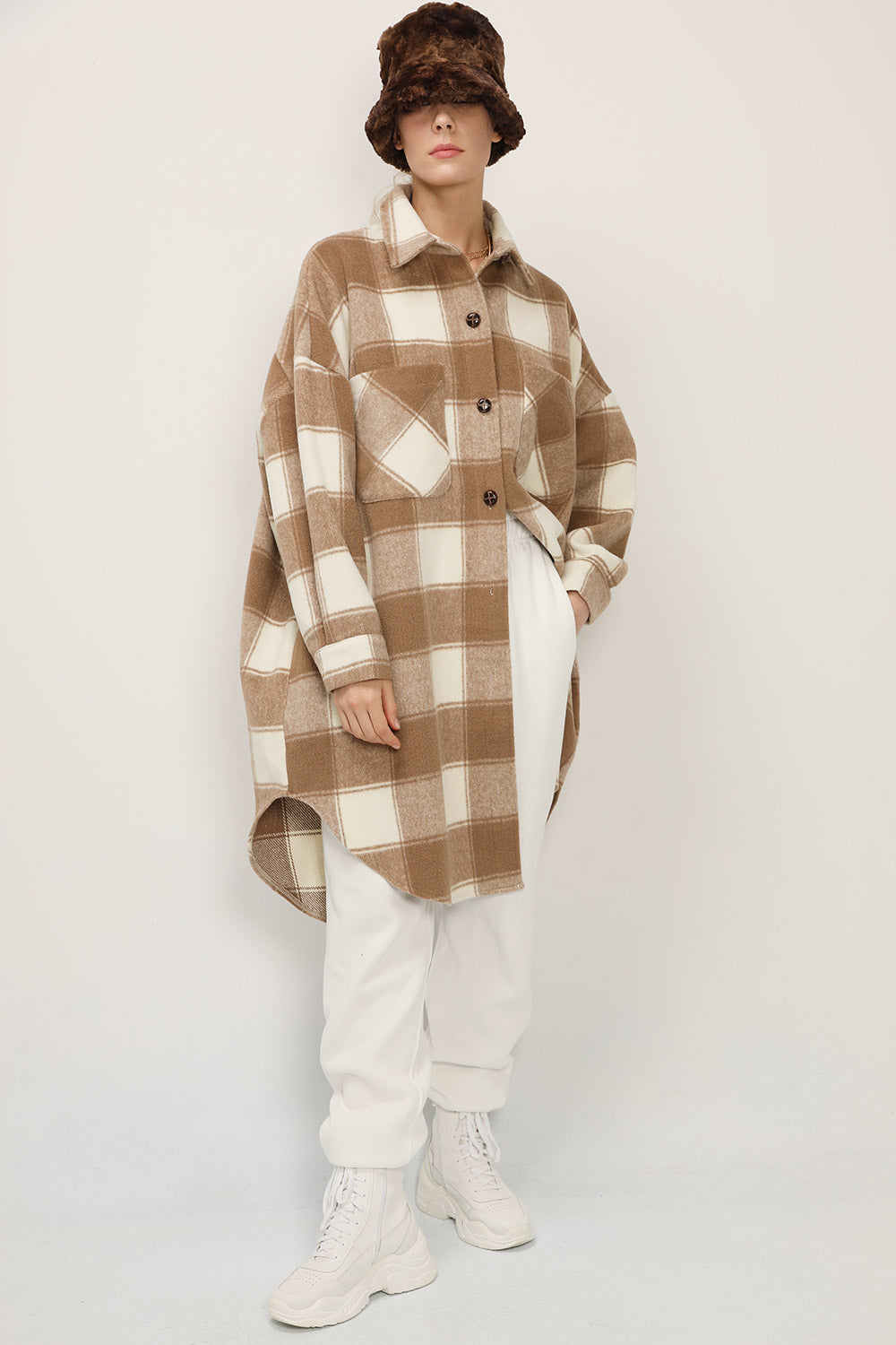 storets.com Ada Oversized Plaid Shirt Jacket