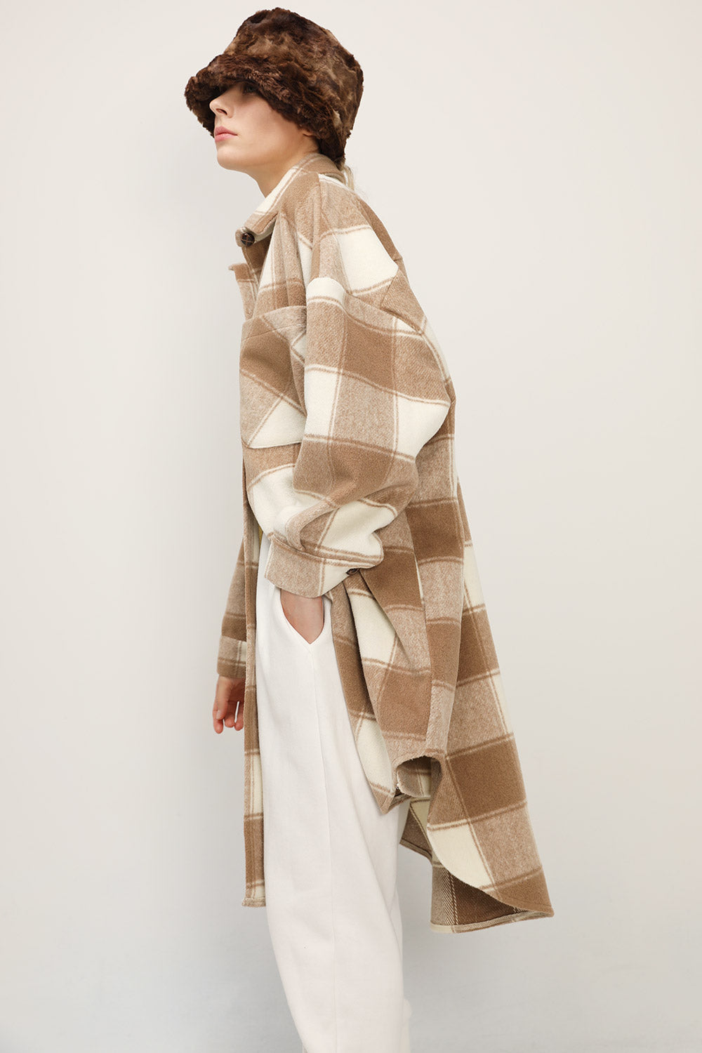 storets.com Ada Oversized Plaid Shirt Jacket