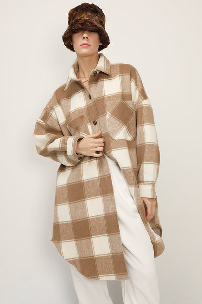 storets.com Ada Oversized Plaid Shirt Jacket