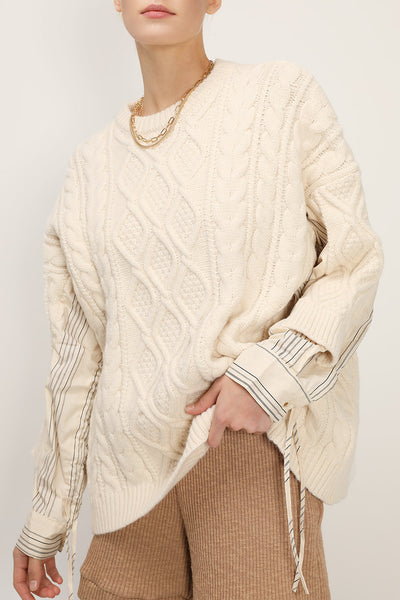 storets.com Kathy Shirt Combo Knit Pullover