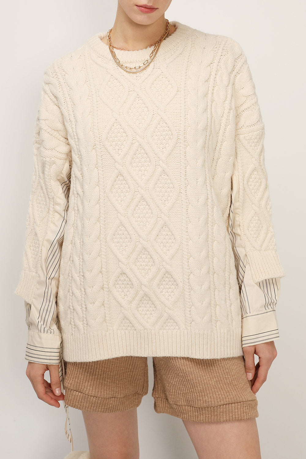 storets.com Kathy Shirt Combo Knit Pullover
