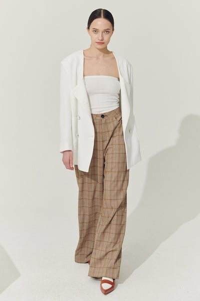 storets.com Re:born Mya Wide Leg Pants in Plaid