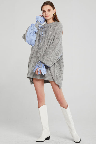 storets.com Sadie Shirt Combo Knit Pullover