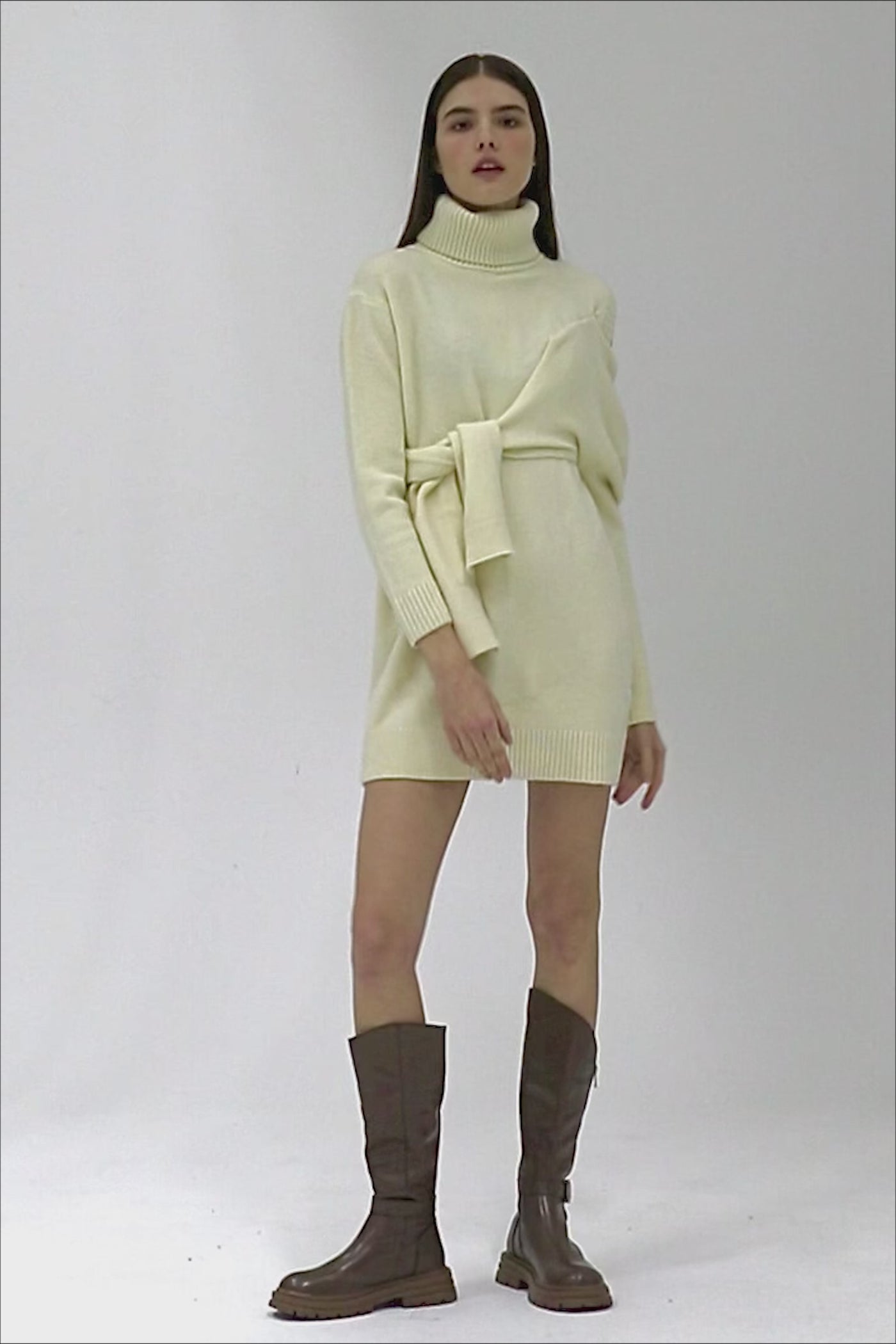 Victoria Tie Front Sweater Dress