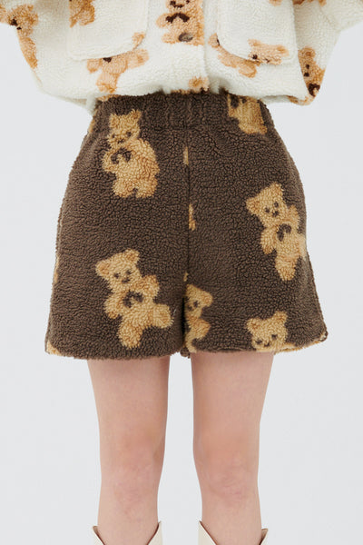 storets.com Sunny Teddy Faux Shearling Shorts