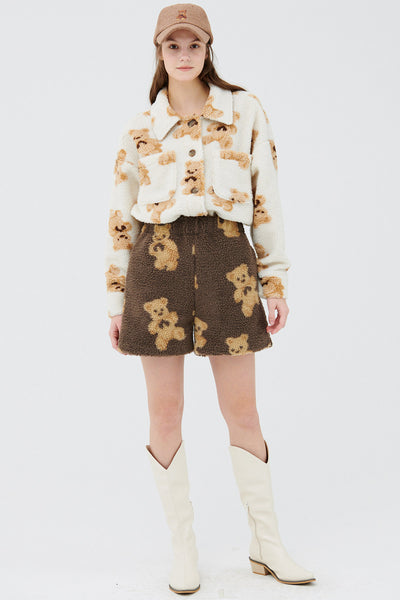 storets.com Sunny Teddy Faux Shearling Shorts