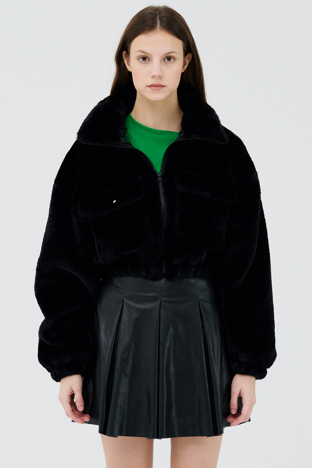 storets.com Iris Faux Fur Bomber Jacket