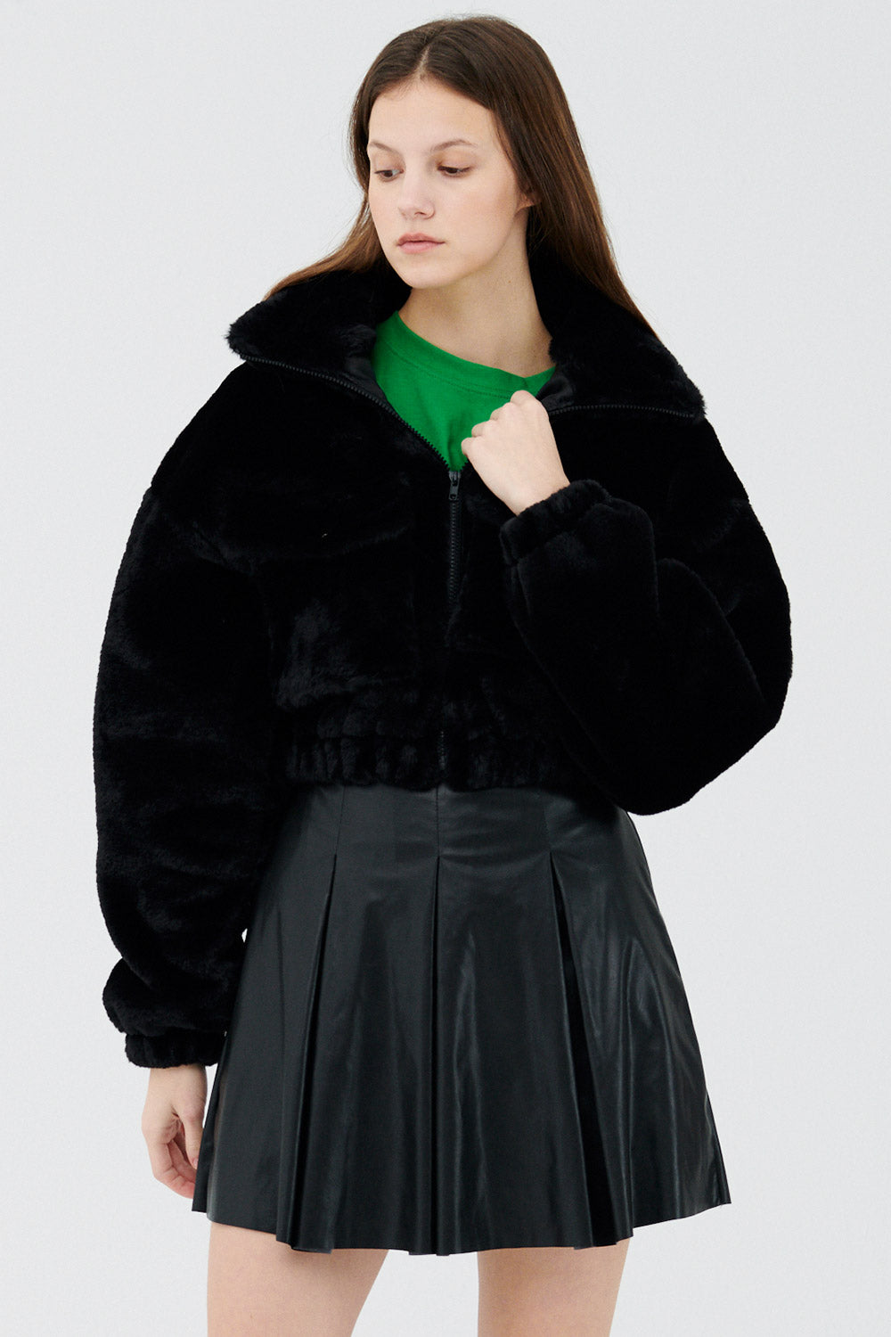storets.com Iris Faux Fur Bomber Jacket