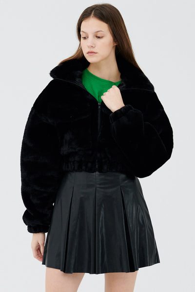 storets.com Iris Faux Fur Bomber Jacket