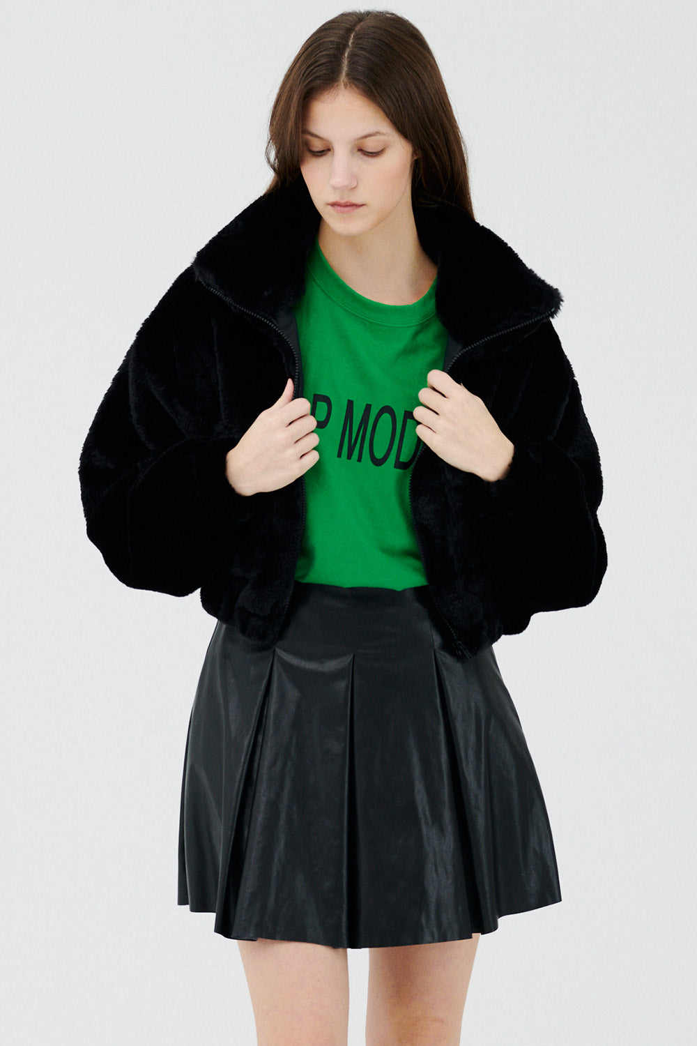 storets.com Iris Faux Fur Bomber Jacket