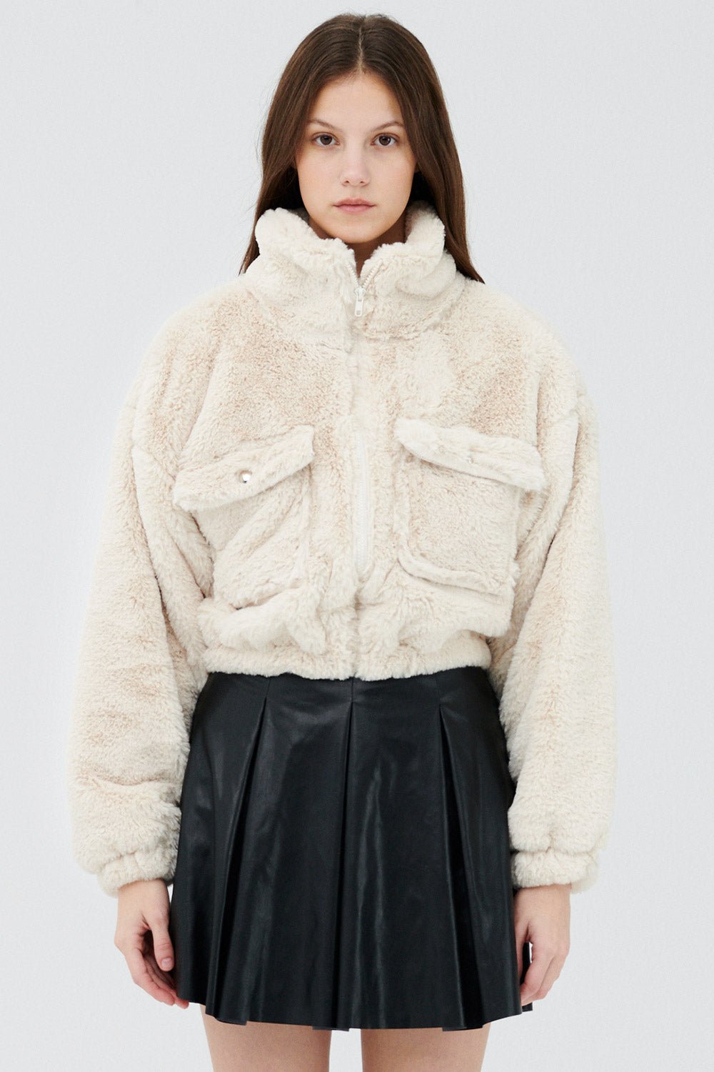 storets.com Iris Faux Fur Bomber Jacket