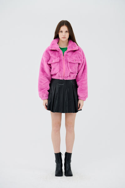 storets.com Iris Faux Fur Bomber Jacket