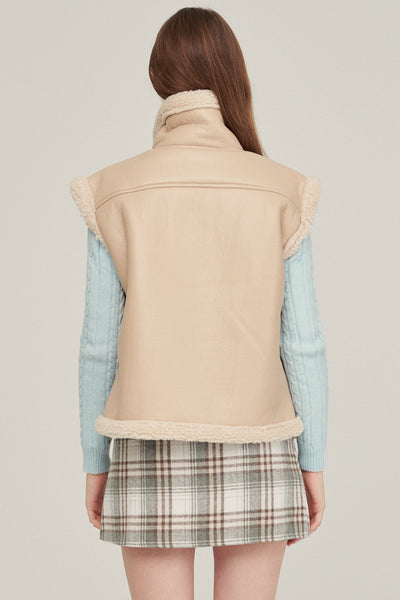 storets.com Daniela Pleather Shearling Vest