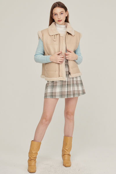 storets.com Daniela Pleather Shearling Vest