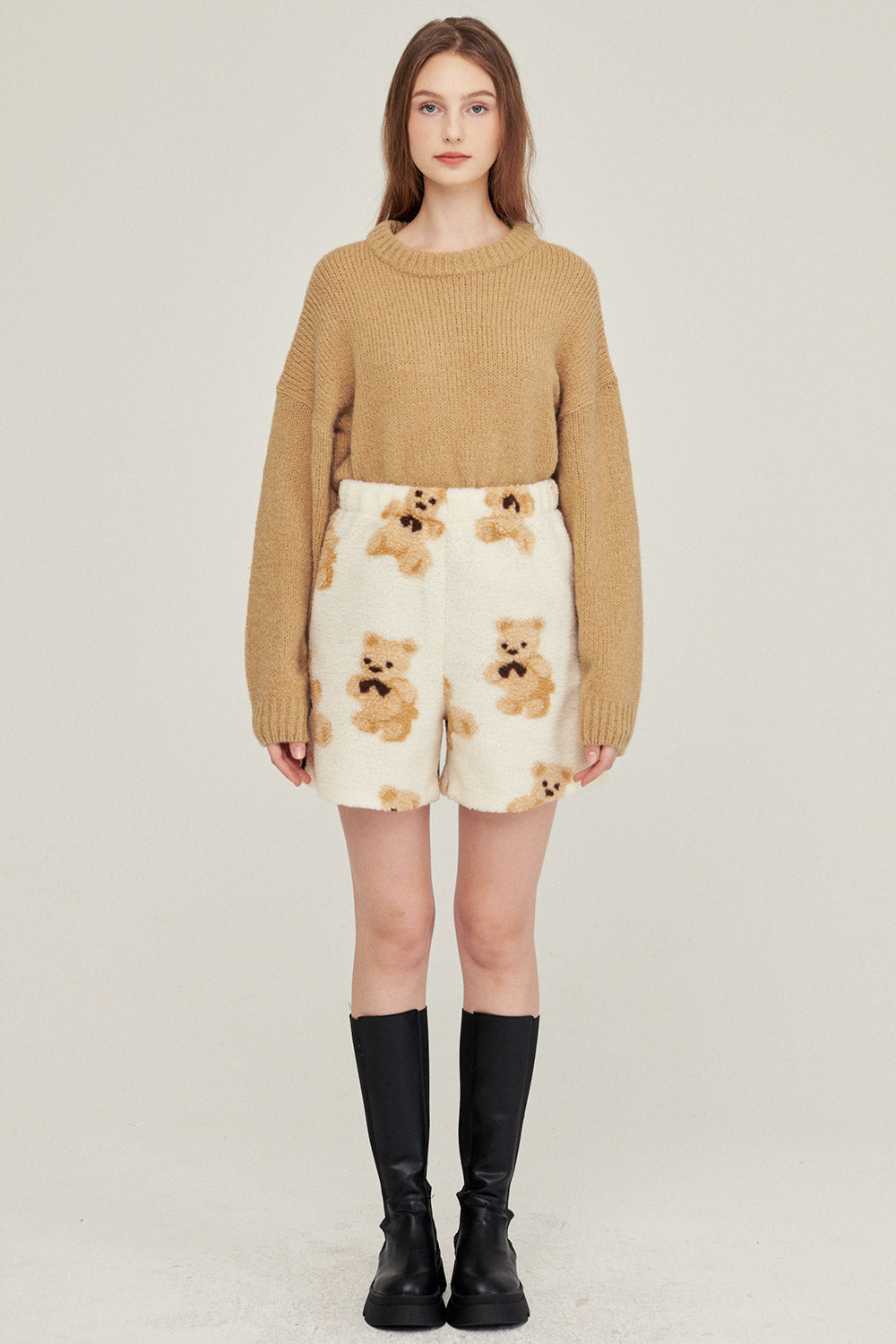storets.com Sunny Teddy Faux Shearling Shorts