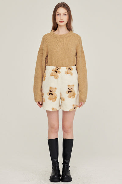 storets.com Sunny Teddy Faux Shearling Shorts