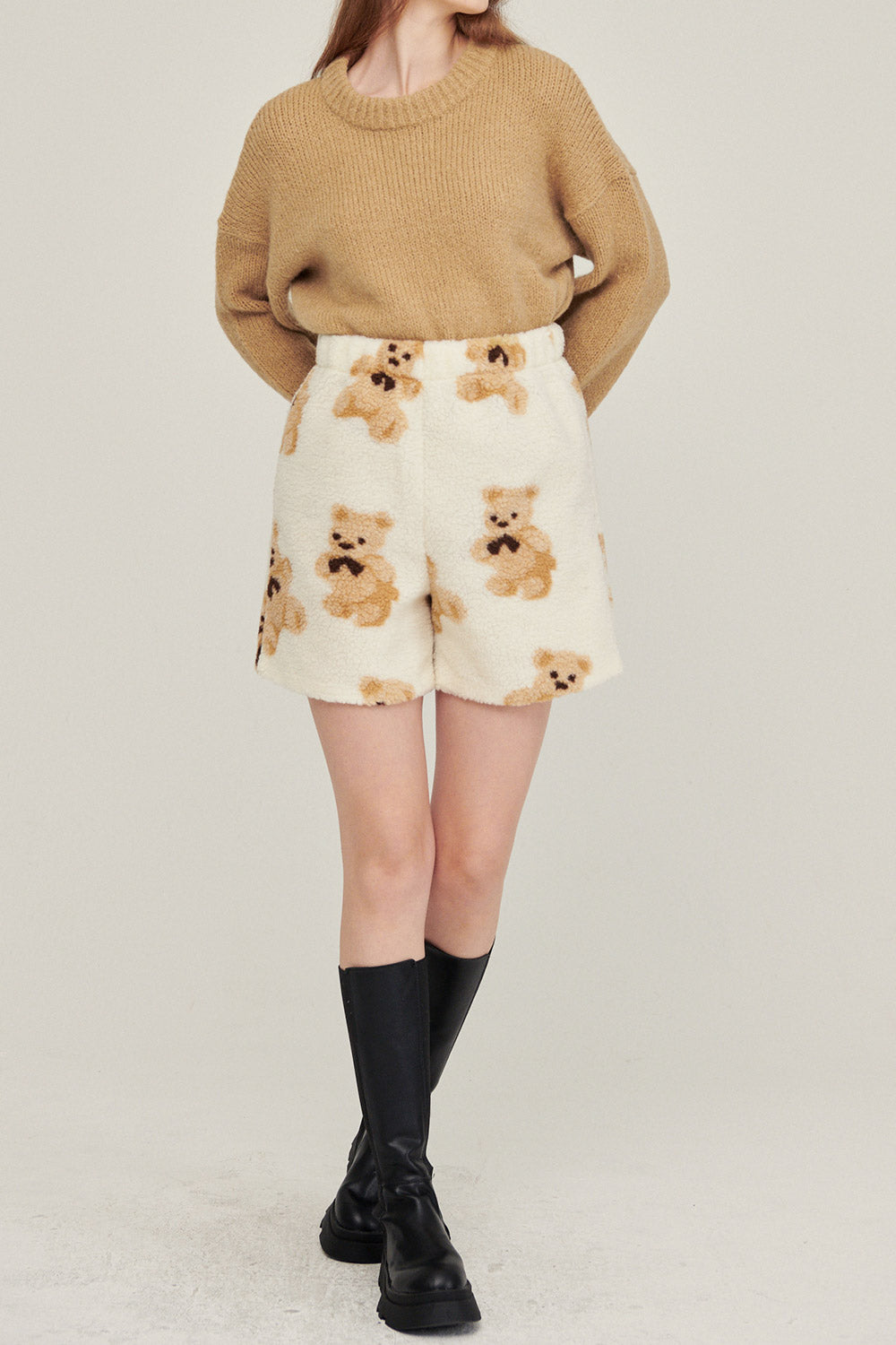 storets.com Sunny Teddy Faux Shearling Shorts