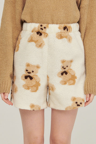 storets.com Sunny Teddy Faux Shearling Shorts