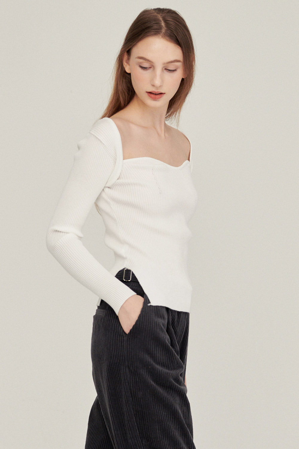 storets.com Enid Sweetheart Ribbed Top