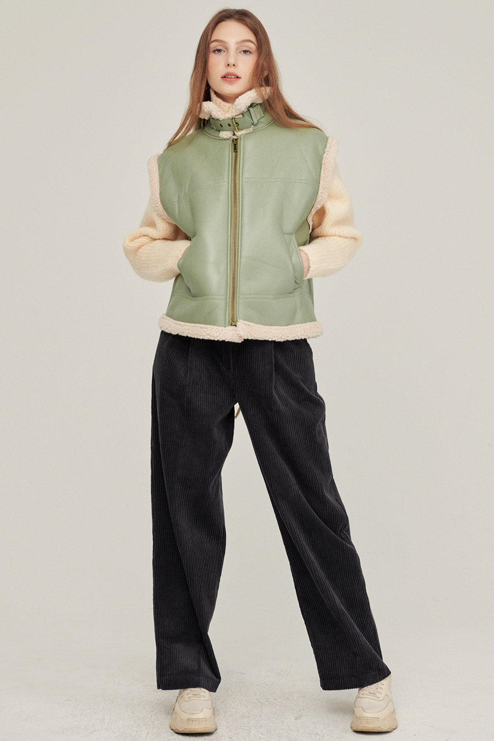storets.com Daniela Pleather Shearling Vest