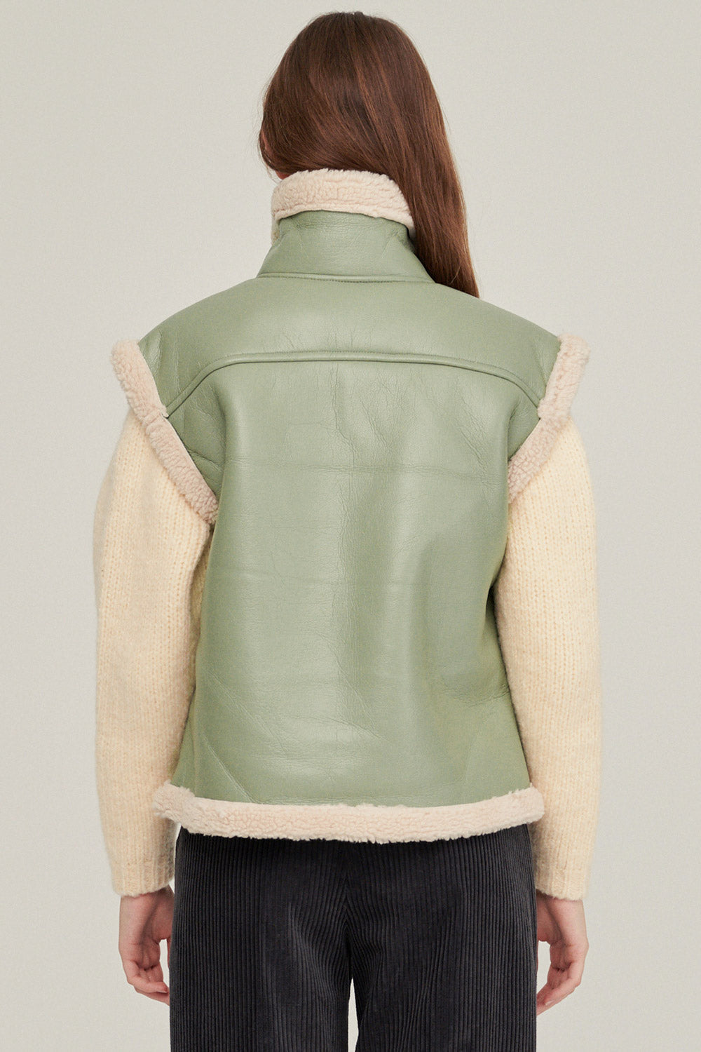 storets.com Daniela Pleather Shearling Vest