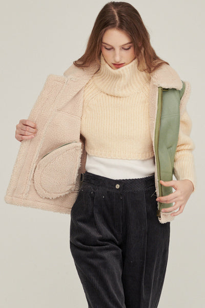 storets.com Daniela Pleather Shearling Vest