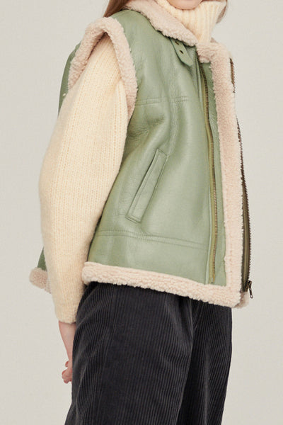 storets.com Daniela Pleather Shearling Vest