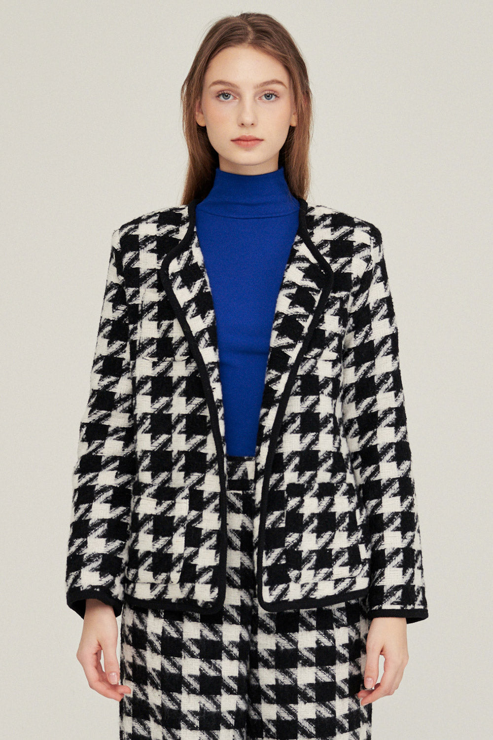 storets.com Nour Houndstooth Open Coat