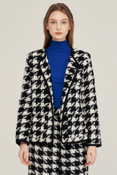 storets.com Nour Houndstooth Open Coat