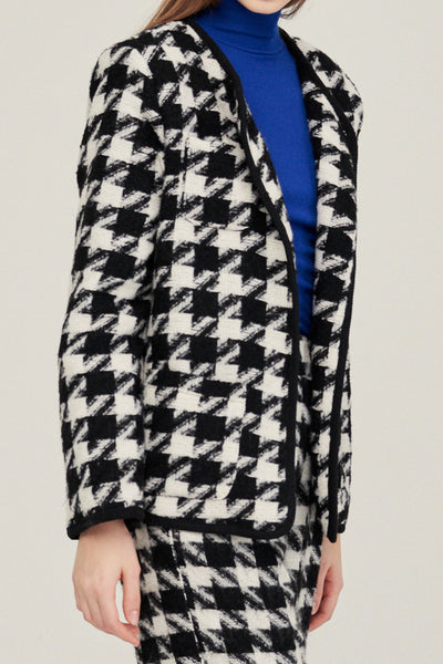 storets.com Nour Houndstooth Open Coat