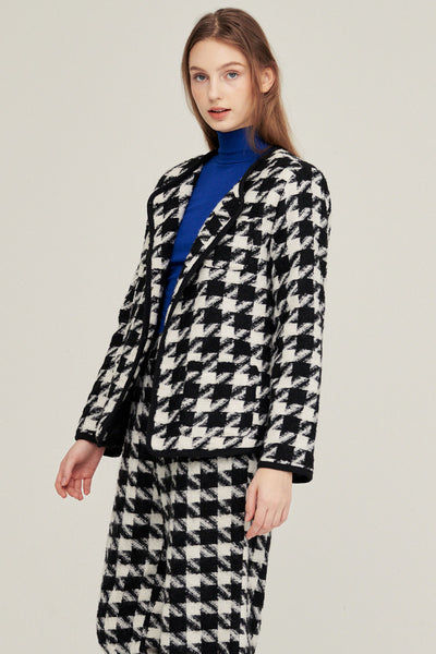 storets.com Nour Houndstooth Open Coat