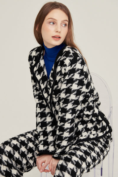 storets.com Nour Houndstooth Open Coat